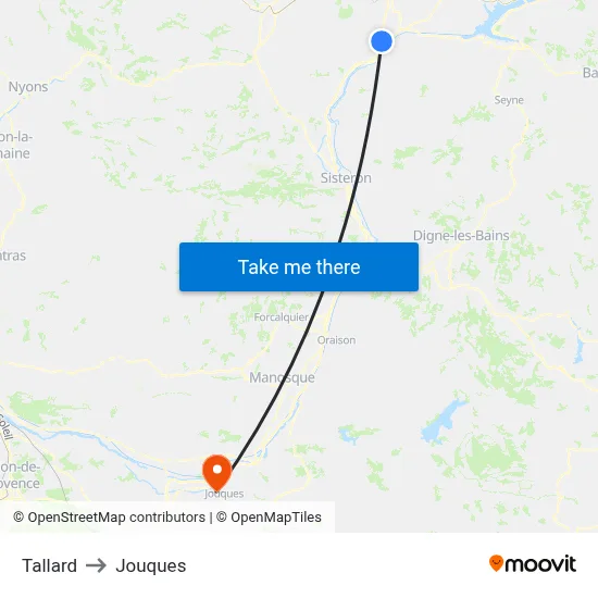 Tallard to Jouques map