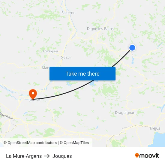 La Mure-Argens to Jouques map