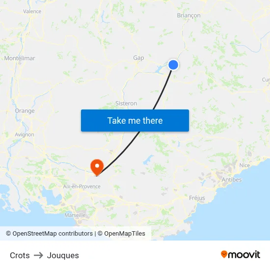 Crots to Jouques map