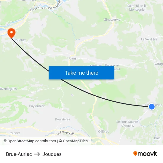 Brue-Auriac to Jouques map
