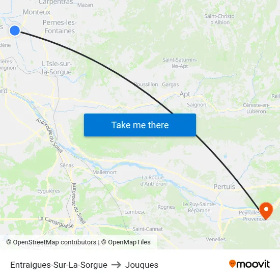 Entraigues-Sur-La-Sorgue to Jouques map