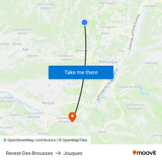 Revest-Des-Brousses to Jouques map