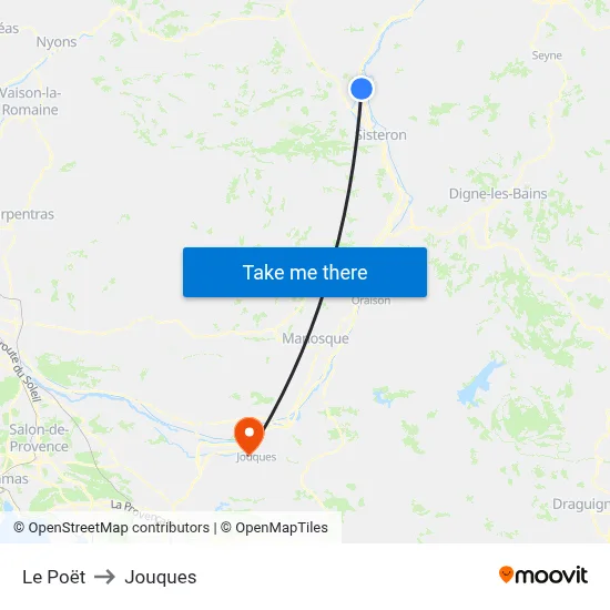 Le Poët to Jouques map