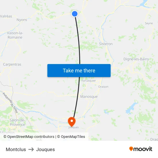 Montclus to Jouques map