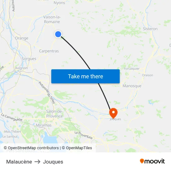 Malaucène to Jouques map