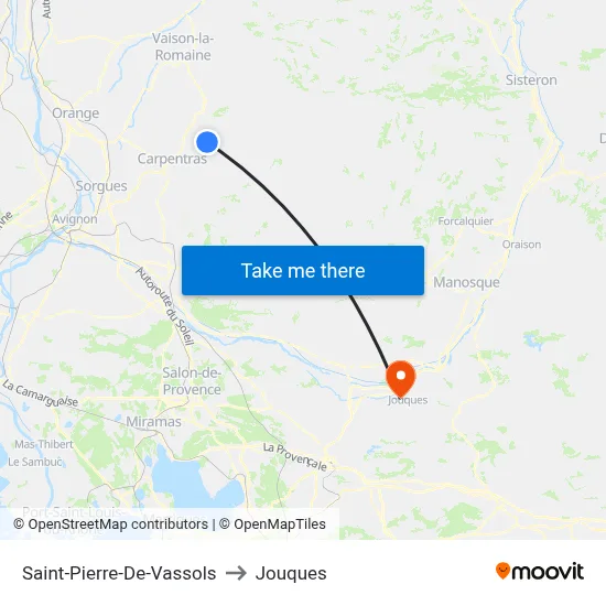 Saint-Pierre-De-Vassols to Jouques map
