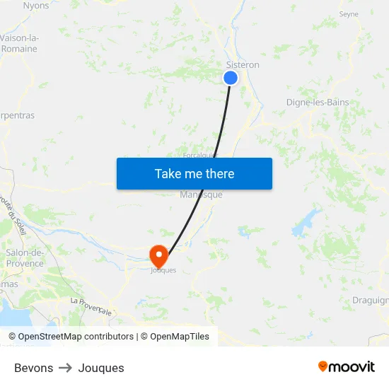 Bevons to Jouques map