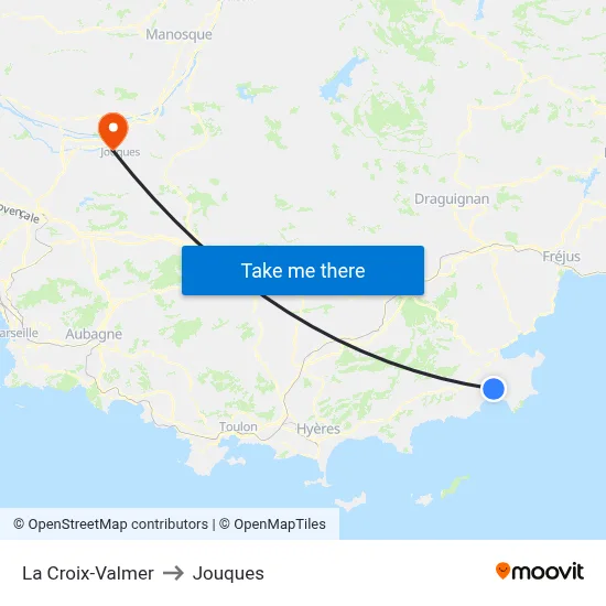 La Croix-Valmer to Jouques map