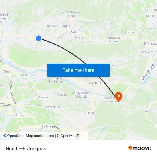 Goult to Jouques map