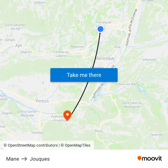Mane to Jouques map