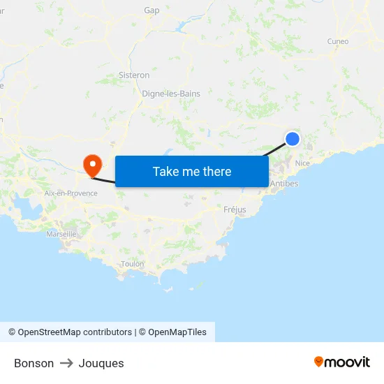 Bonson to Jouques map