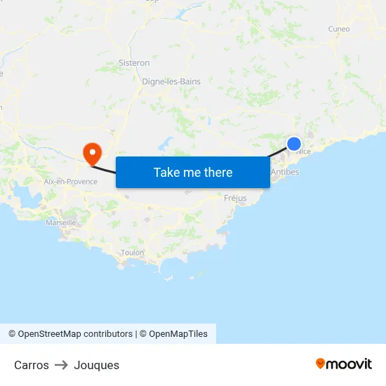 Carros to Jouques map