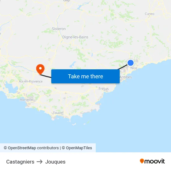 Castagniers to Jouques map