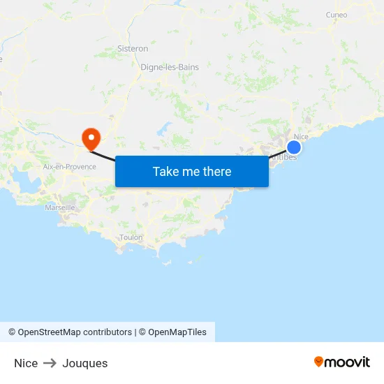 Nice to Jouques map