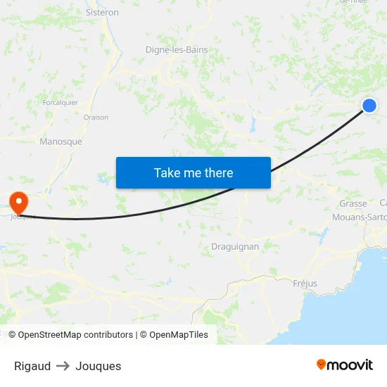Rigaud to Jouques map