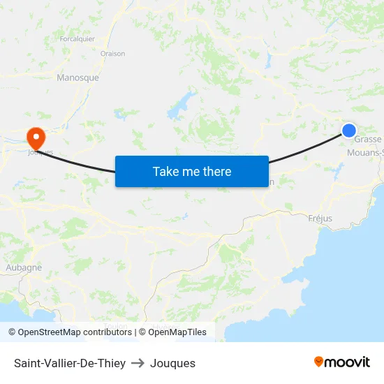 Saint-Vallier-De-Thiey to Jouques map