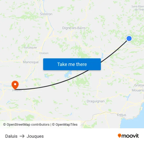 Daluis to Jouques map