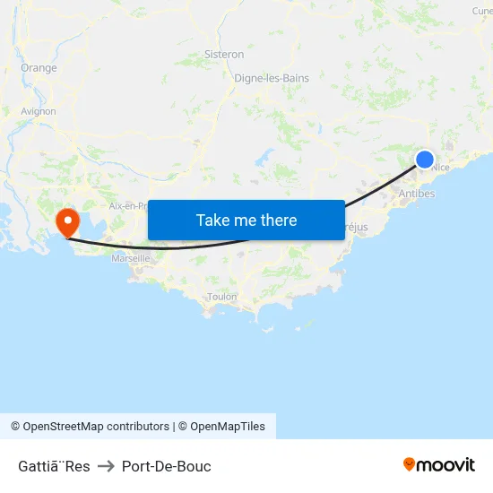 Gattiã¨Res to Port-De-Bouc map