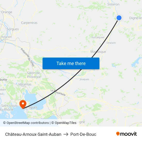 Château-Arnoux-Saint-Auban to Port-De-Bouc map