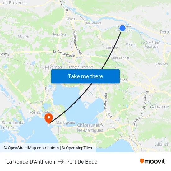 La Roque-D'Anthéron to Port-De-Bouc map