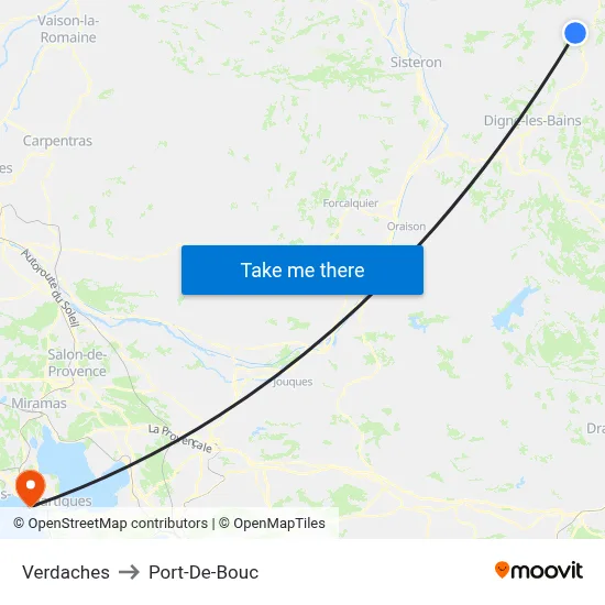 Verdaches to Port-De-Bouc map