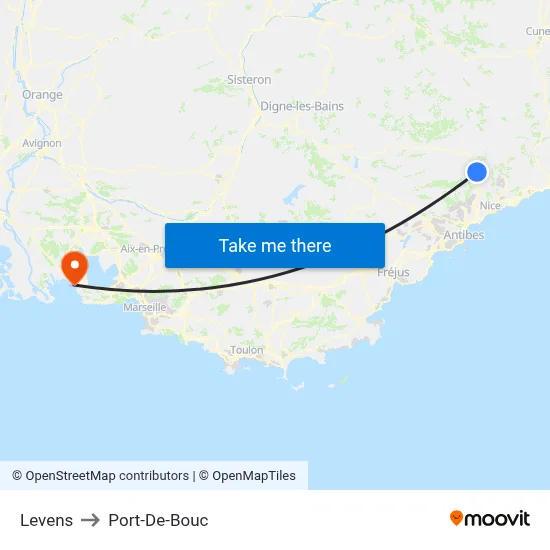 Levens to Port-De-Bouc map