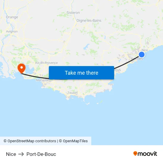 Nice to Port-De-Bouc map