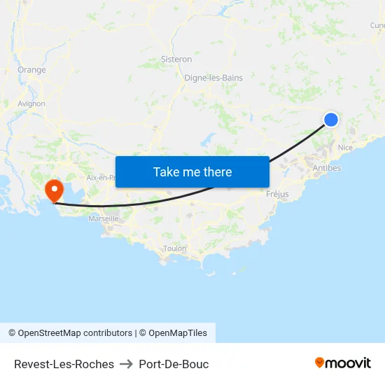 Revest-Les-Roches to Port-De-Bouc map