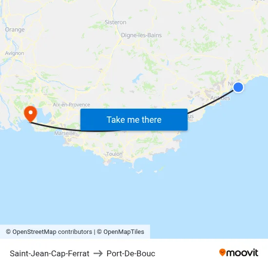 Saint-Jean-Cap-Ferrat to Port-De-Bouc map