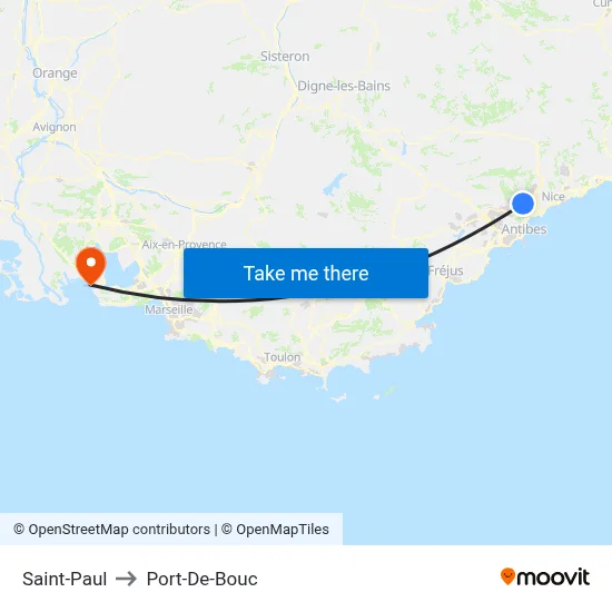 Saint-Paul to Port-De-Bouc map