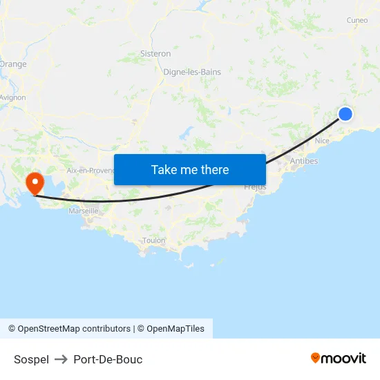 Sospel to Port-De-Bouc map