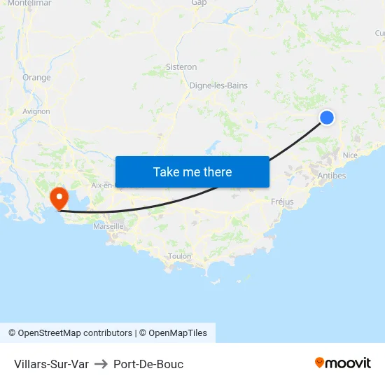 Villars-Sur-Var to Port-De-Bouc map