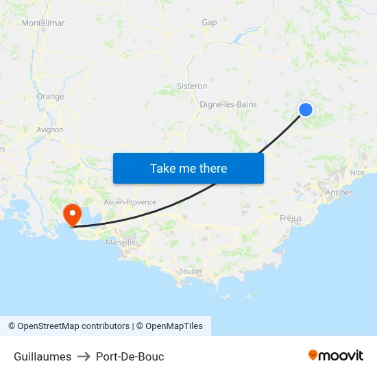 Guillaumes to Port-De-Bouc map