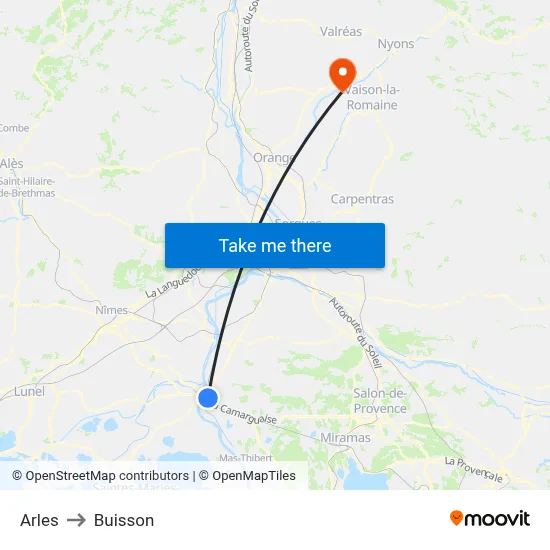Arles to Buisson map