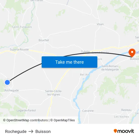 Rochegude to Buisson map