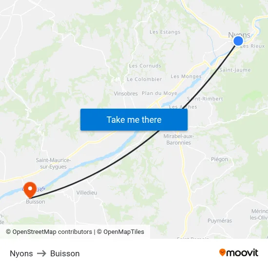 Nyons to Buisson map