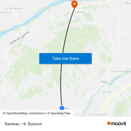 Rasteau to Buisson map