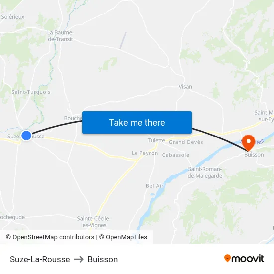 Suze-La-Rousse to Buisson map