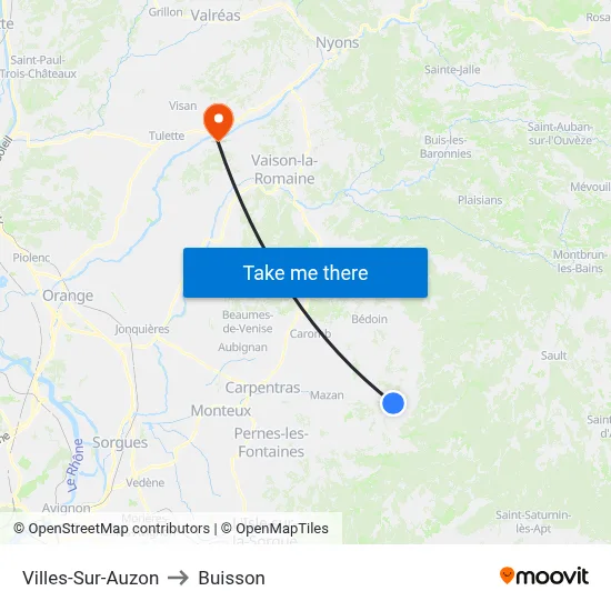 Villes-Sur-Auzon to Buisson map