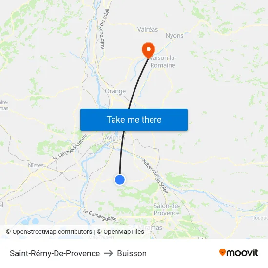 Saint-Rémy-De-Provence to Buisson map
