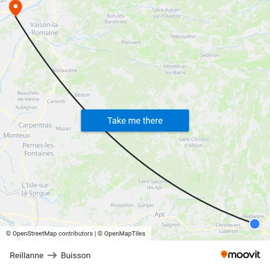 Reillanne to Buisson map