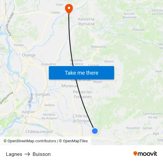 Lagnes to Buisson map