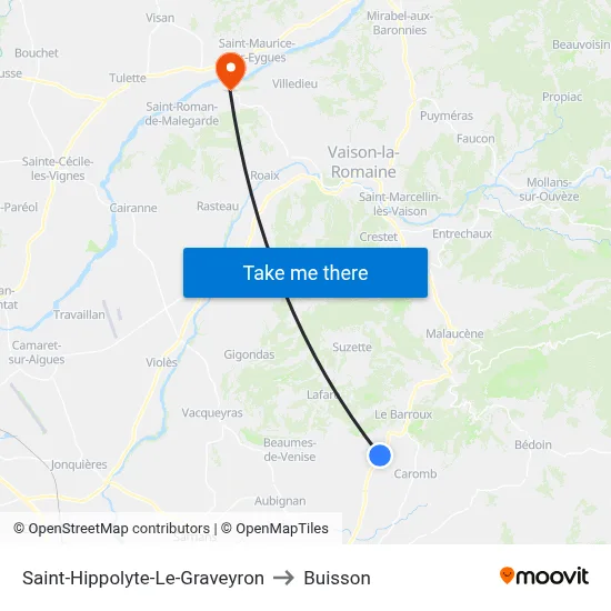 Saint-Hippolyte-Le-Graveyron to Buisson map