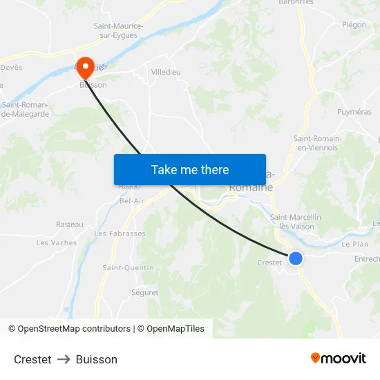 Crestet to Buisson map