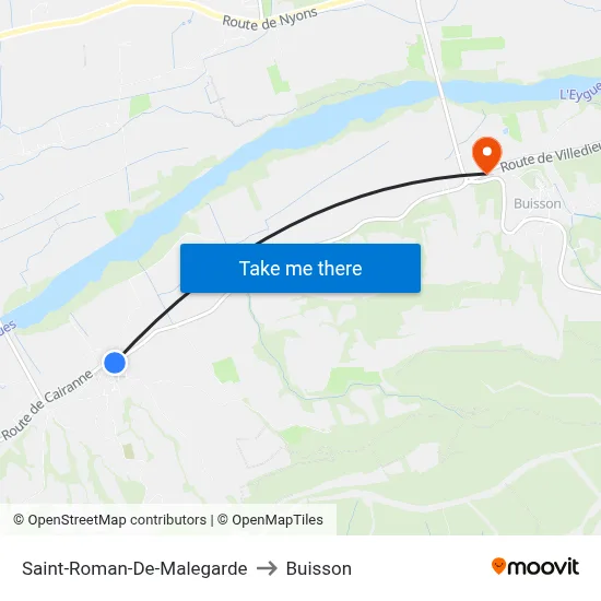 Saint-Roman-De-Malegarde to Buisson map