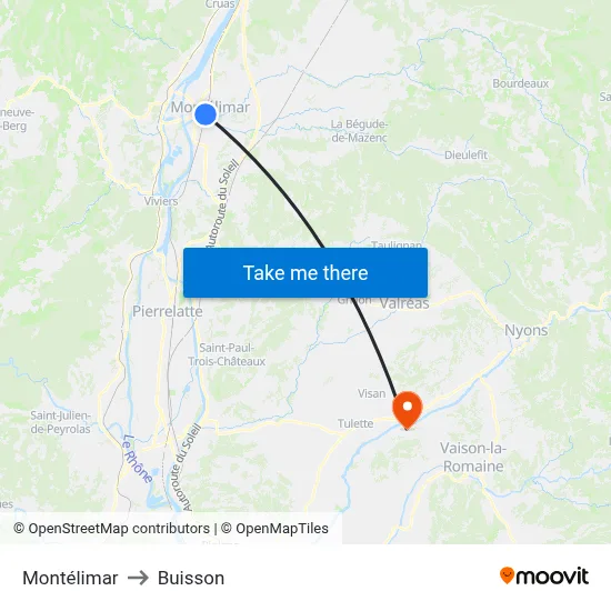 Montélimar to Buisson map