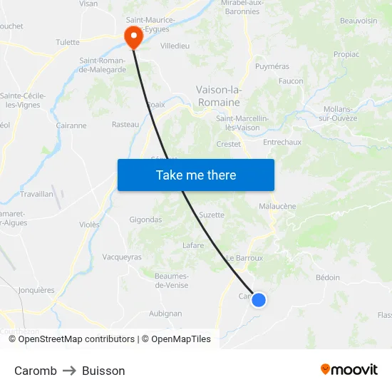 Caromb to Buisson map