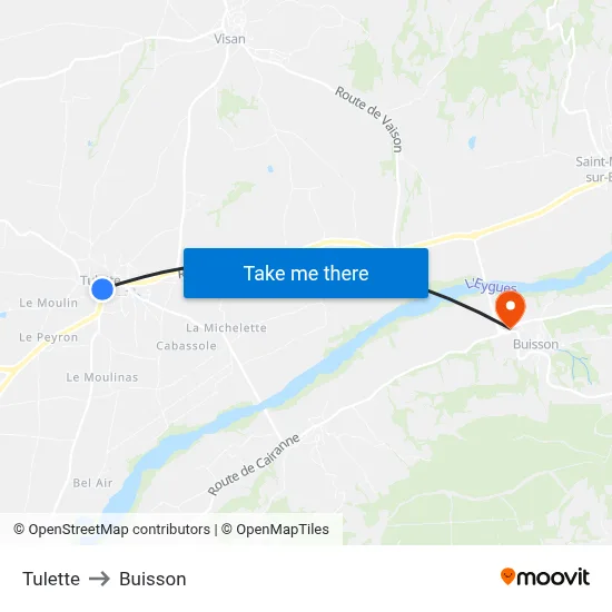 Tulette to Buisson map
