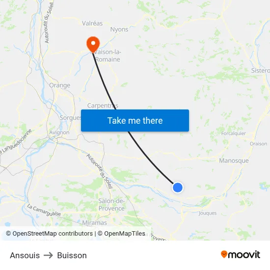Ansouis to Buisson map