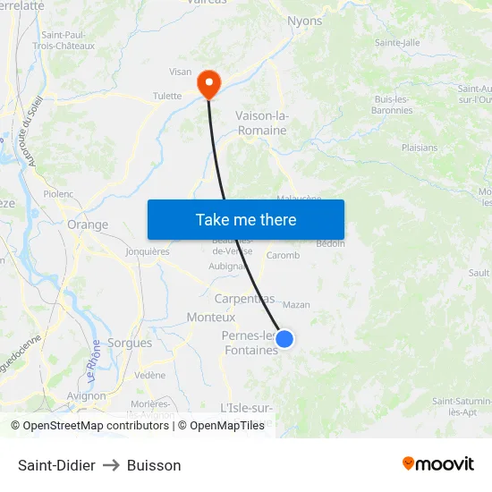 Saint-Didier to Buisson map
